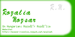rozalia mozsar business card